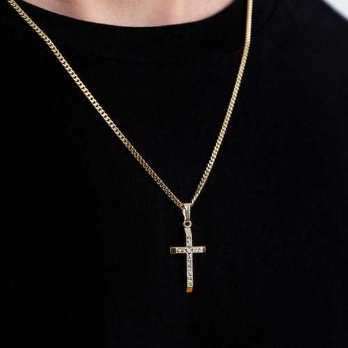 KREUZ HALSKETTE 925 SILBER 18 KARAT VERGOLDET - IDENTIM®