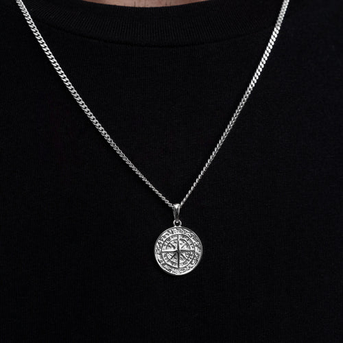 KOMPASS HALSKETTE 925 SILBER RHODINIERT - IDENTIM®