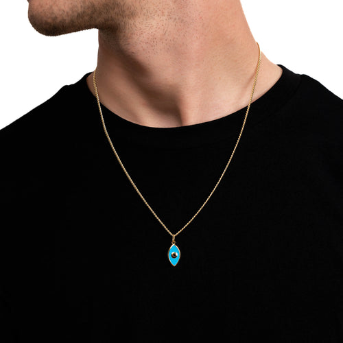NAZAR AUGE HALSKETTE 925 SILBER 18 KARAT VERGOLDET - IDENTIM®