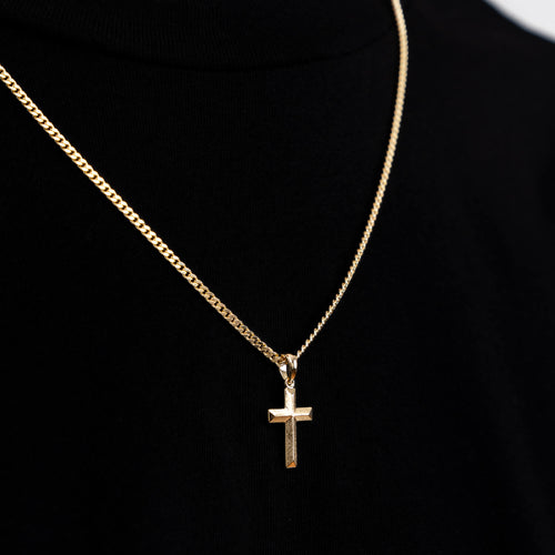 KREUZ HALSKETTE DIAMANTIERT 925 SILBER 18 KARAT VERGOLDET - IDENTIM®