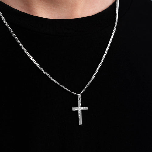 KREUZ HALSKETTE 925 SILBER RHODINIERT - IDENTIM®