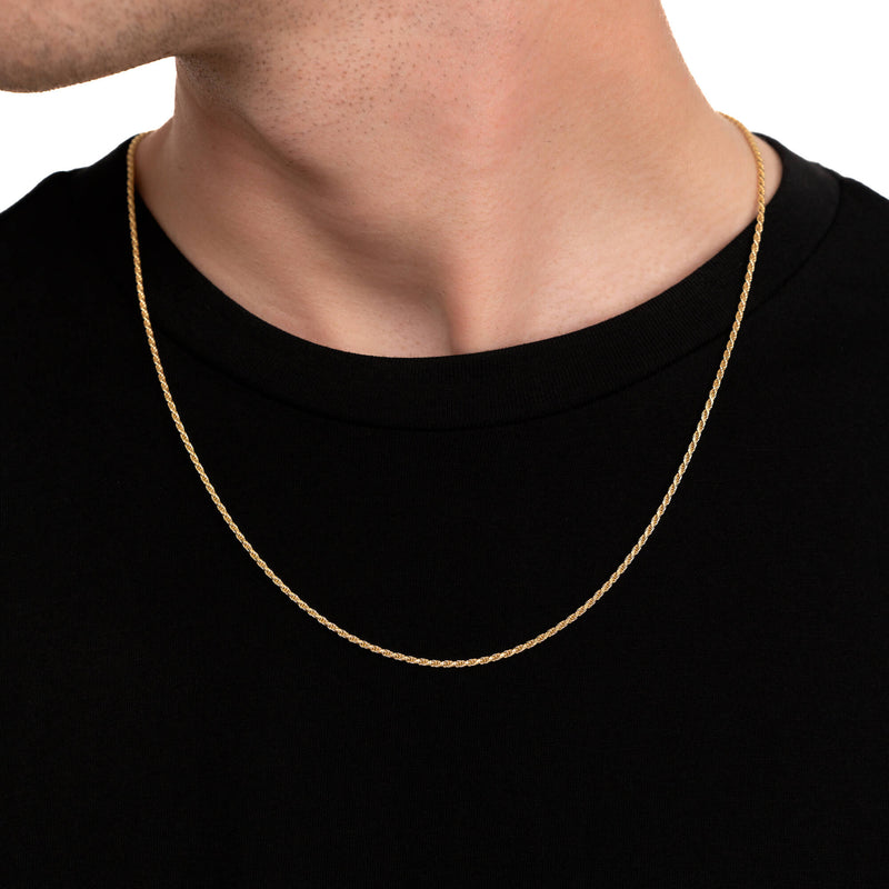 Kordelkette 925 Silber 18 Karat Vergoldet 2,00mm