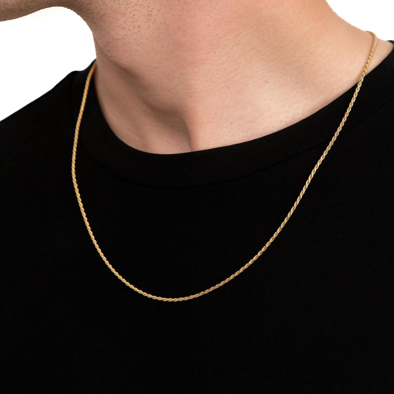 Kordelkette 925 Silber 18 Karat Vergoldet 2,00mm