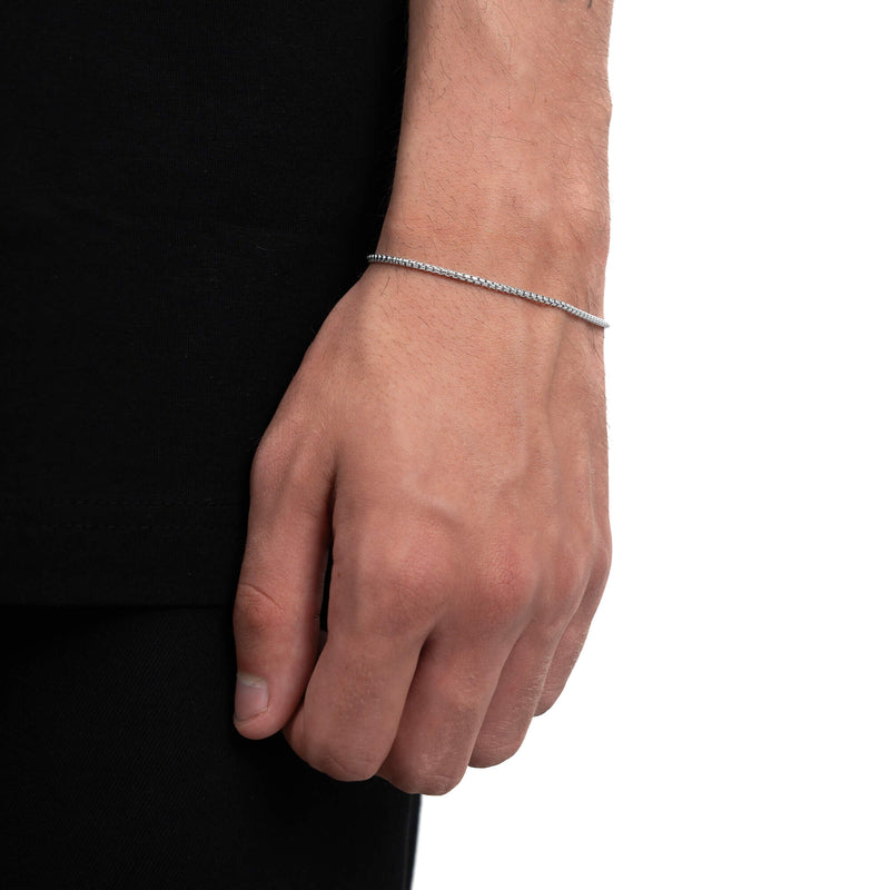 VENEZIANERKETTE ARMBAND BOX 925 SILBER RHODINIERT 2,00MM