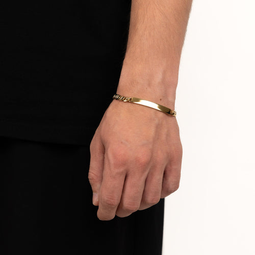 ID-ARMBAND TIGERAUGE 925 SILBER 18 KARAT VERGOLDET - IDENTIM®