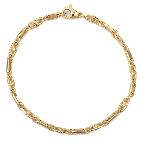 PLATTEN STEIGBÜGEL GOLDARMBAND 3,00MM 585 GOLD - IDENTIM®