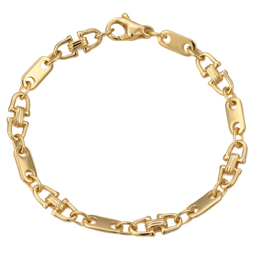 PLATTEN STEIGBÜGEL GOLDARMBAND 5,50MM 585 GOLD - IDENTIM®