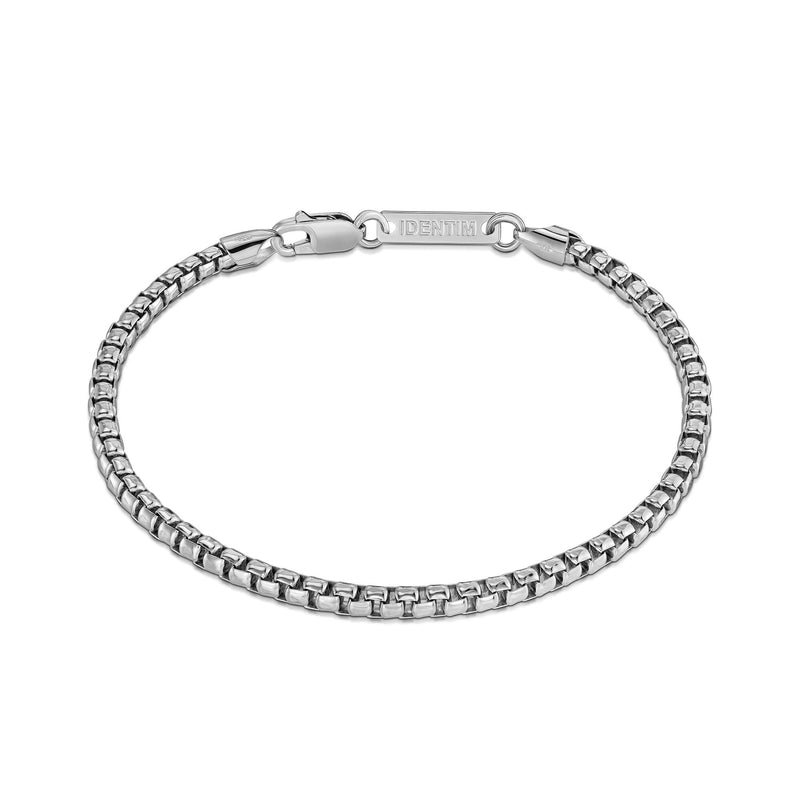 VENEZIANERKETTE ARMBAND BOX 925 SILBER RHODINIERT 3,30MM