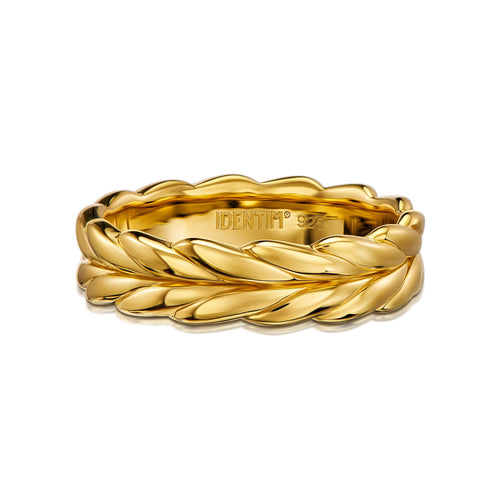 BRAIDED RING 925 SILBER 18 KARAT VERGOLDET - IDENTIM®