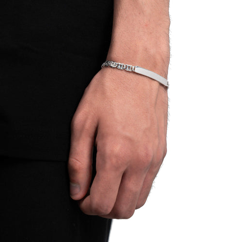 ID-ARMBAND TIGERAUGE 925 SILBER RHODINIERT - IDENTIM®