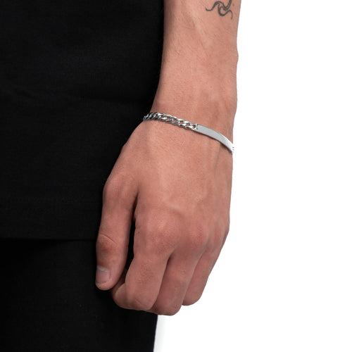ID-ARMBAND PANZER KUBANISCH 925 SILBER RHODINIERT - IDENTIM®