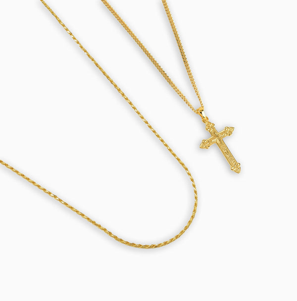 CROSS NECKLACE AND CORD NECKLACE SET