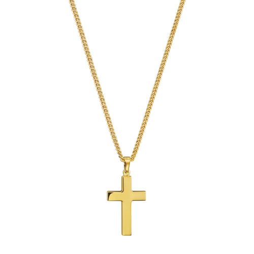 KREUZ HALSKETTE 925 SILBER 18 KARAT VERGOLDET - IDENTIM®