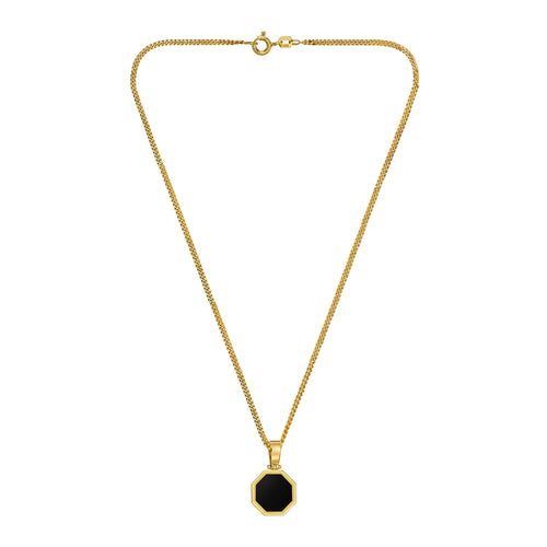 ONYX OKTAGON HALSKETTE 585 GOLD - IDENTIM®