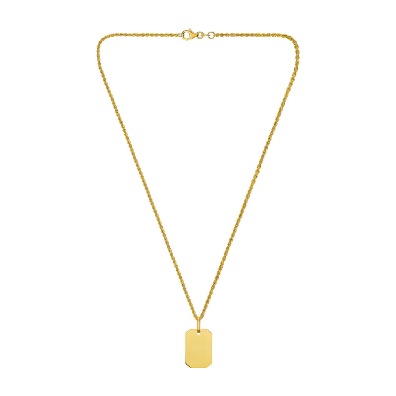 GRAVURPLATTE OKTAGON HALSKETTE 585 GOLD