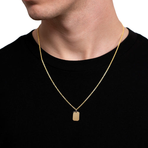 GRAVURPLATTE OKTAGON HALSKETTE 585 GOLD - IDENTIM®