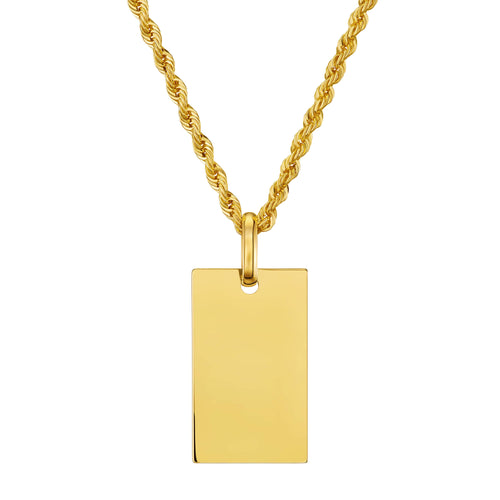 GRAVURPLATTE RECKTECK HALSKETTE 585 GOLD - IDENTIM®
