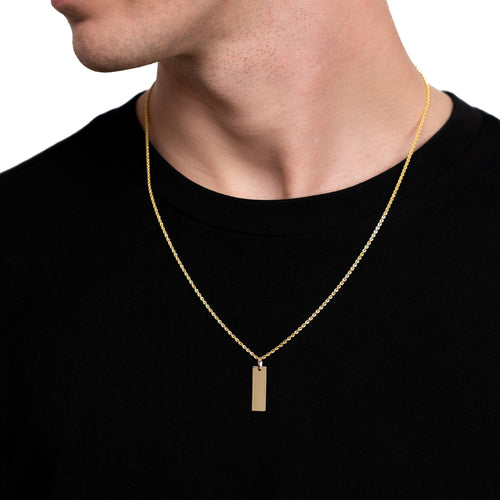 GRAVURPLATTE RECKTECK HALSKETTE 585 GOLD - IDENTIM®