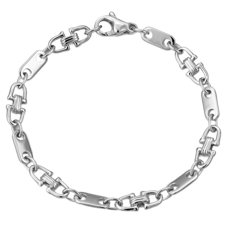 ZŁOTA BRANSOLETKA PLATTEN STEIGBÜGEL 5,50MM 585 BIAŁE ZŁOTO - IDENTIM®