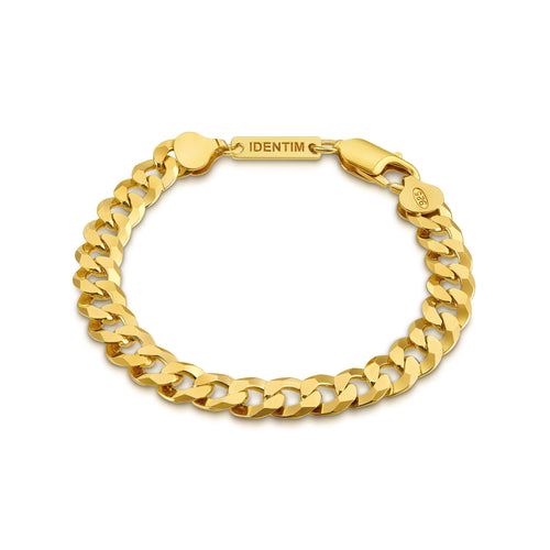 PANZERKETTE ARMBAND 7.80MM 925 SILBER 18 KARAT GOLD VERGOLDET - IDENTIM®