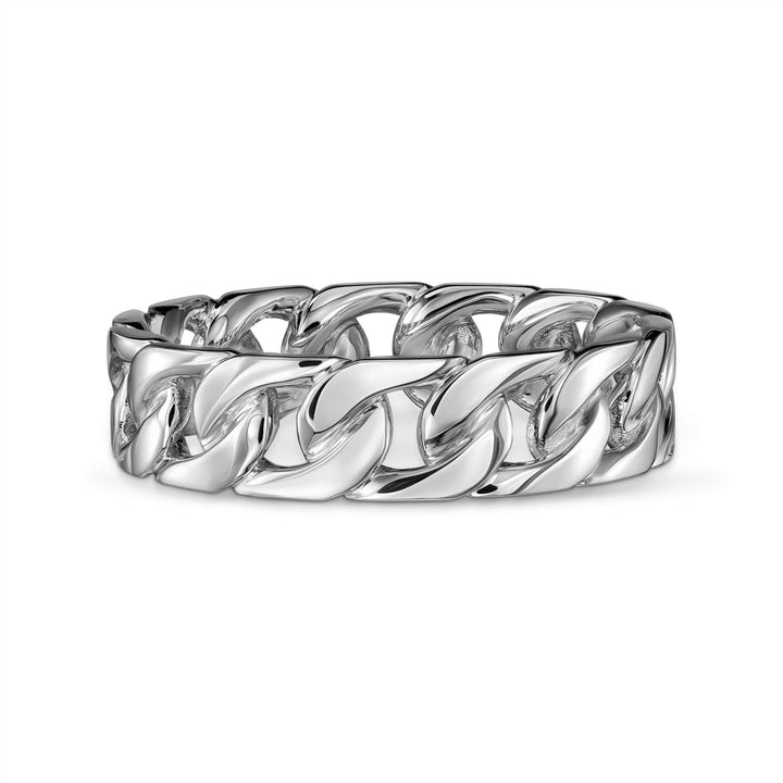 CUBAN/PANZER RING 925 SILBER RHODINIERT - IDENTIM®