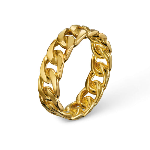 CUBAN/PANZER RING 925 SILBER 18 KARAT VERGOLDET - IDENTIM®