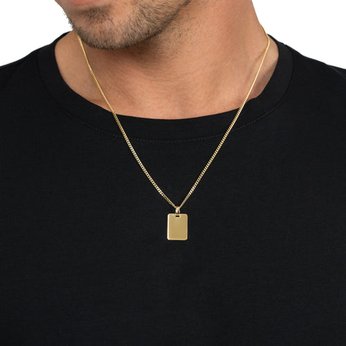 GRAVURPLATTE RECKTECK HALSKETTE 333 GOLD