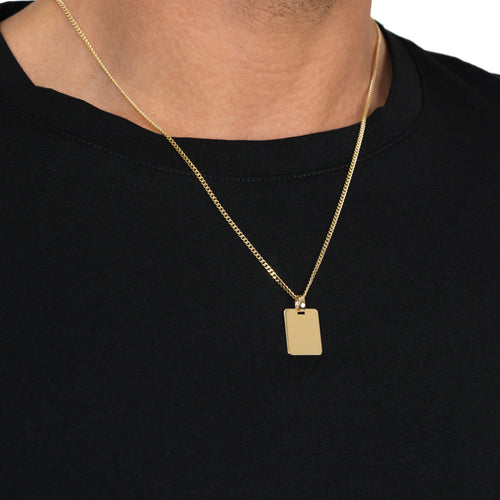 GRAVURPLATTE RECKTECK HALSKETTE 333 GOLD