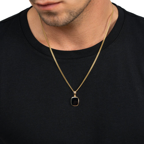 ONYX HALSKETTE 585 GOLD