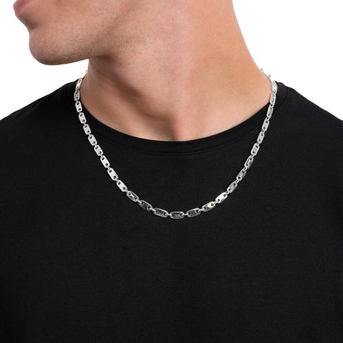 PLATTENKETTE GOLDKETTE 5,50MM 585 WEIßGOLD - IDENTIM®