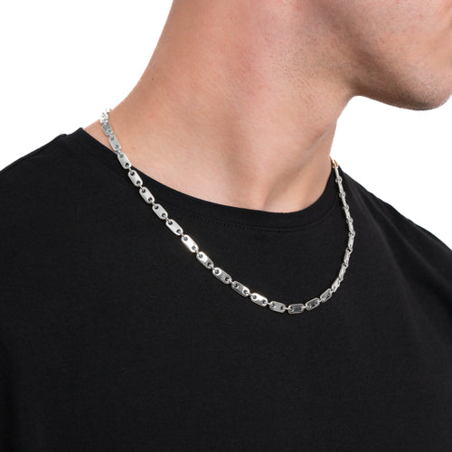 PLATTENKETTE GOLDKETTE 5,50MM 585 WEIßGOLD - IDENTIM®