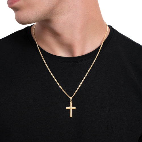 KREUZ HALSKETTE 925 SILBER 18 KARAT VERGOLDET - IDENTIM®