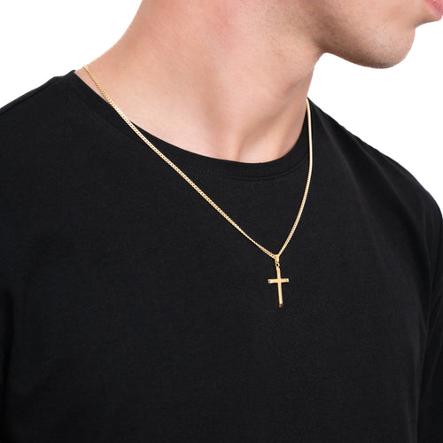 KREUZ HALSKETTE 925 SILBER 18 KARAT VERGOLDET - IDENTIM®