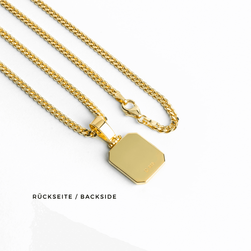 MALACHIT OKTAGON HALSKETTE 585 GOLD - IDENTIM®