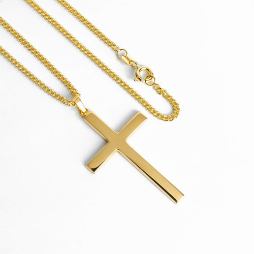 KREUZ HALSKETTE POLIERT 333 GOLD - IDENTIM®