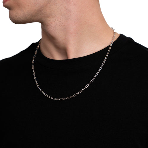 PAPERCLIPKETTE GOLDKETTE 3,50MM 585 WEIßGOLD - IDENTIM®