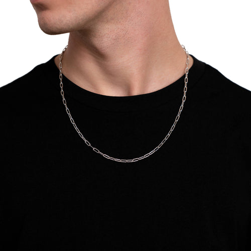 PAPERCLIPKETTE GOLDKETTE 3,50MM 585 WEIßGOLD - IDENTIM®