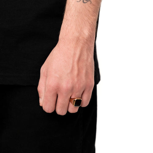 SIEGELRING ONYX OKTAGON 585 GOLD - IDENTIM®