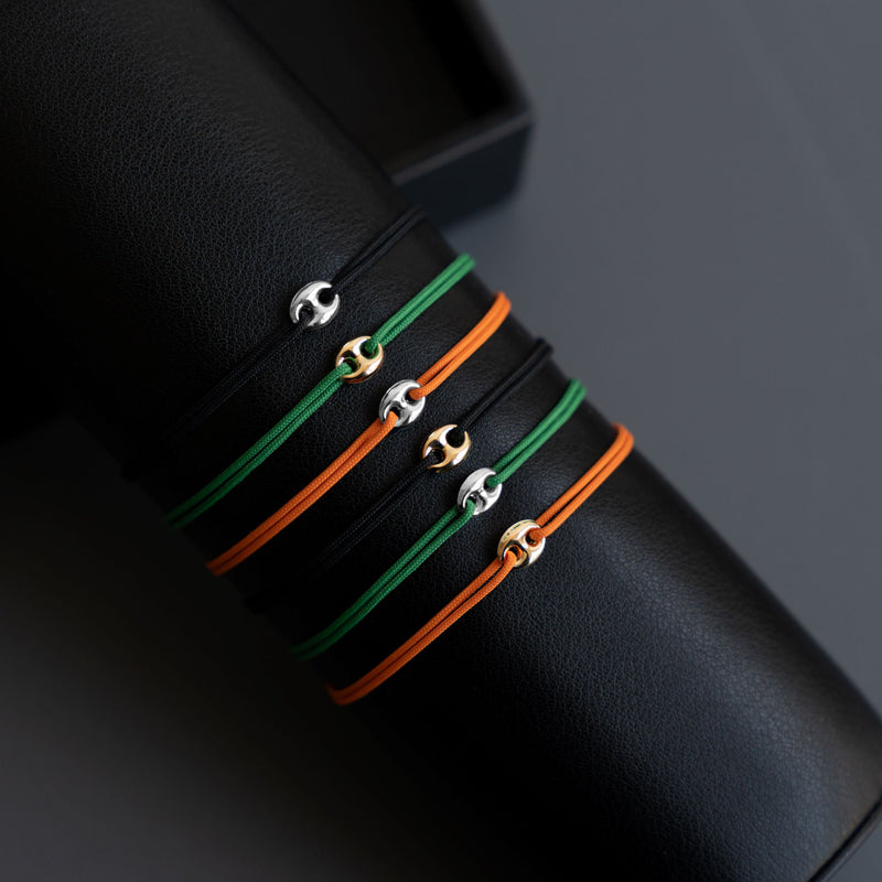 BOHNEN ARMBAND GRÜN 750 GOLD