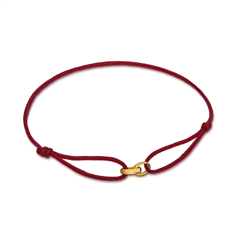 GLORY BRACELET BORDEAUX STOFFARMBAND 585 GOLD