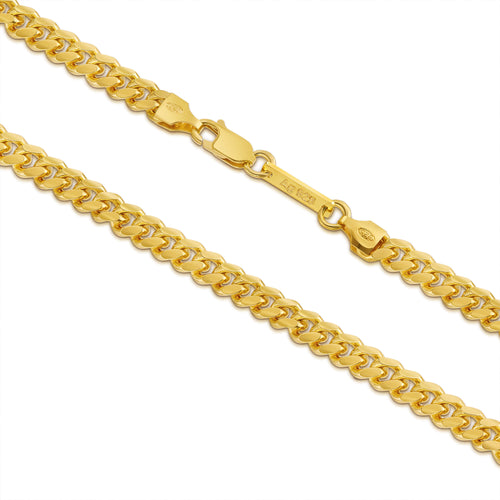 PANZERKETTE KUBANISCH ARMBAND 5.30MM 925 SILBER 18 KARAT GOLD VERGOLDET - IDENTIM®