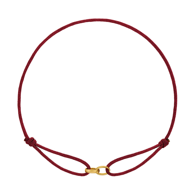 GLORY BRACELET BORDEAUX STOFFARMBAND 585 GOLD