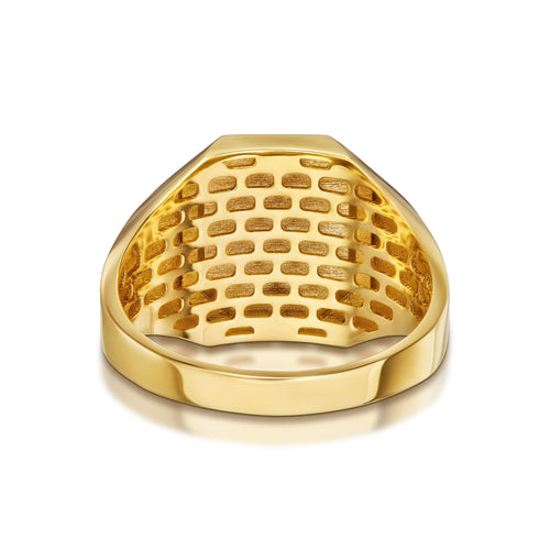 SIEGELRING GEBÜRSTET OKTAGON 585 GOLD - IDENTIM®