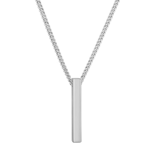 STAB BAR HALSKETTE POLIERT 925 SILBER RHODINIERT - IDENTIM®