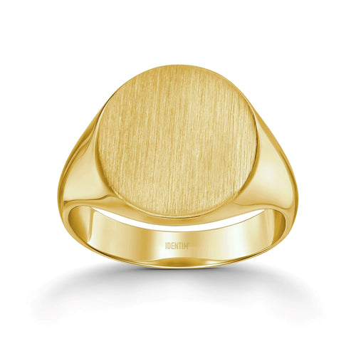 SIEGELRING GEBÜRSTET OVAL 585, 750 GOLD - IDENTIM®