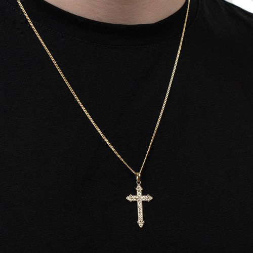 KREUZ ORNAMENTE HALSKETTE 585 GOLD - IDENTIM®