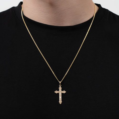 KREUZ ORNAMENTE HALSKETTE 585 GOLD - IDENTIM®