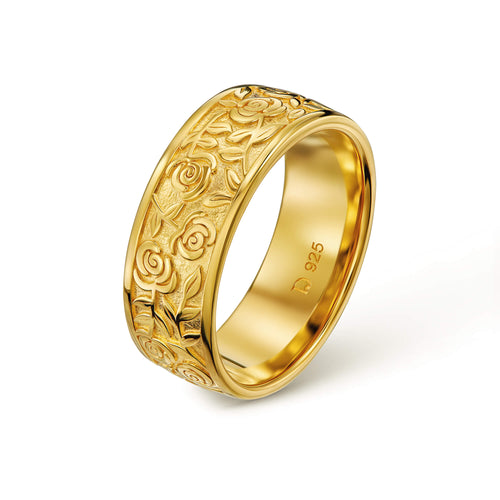 ROSEN RING 925 SILBER 18 KARAT VERGOLDET - IDENTIM®