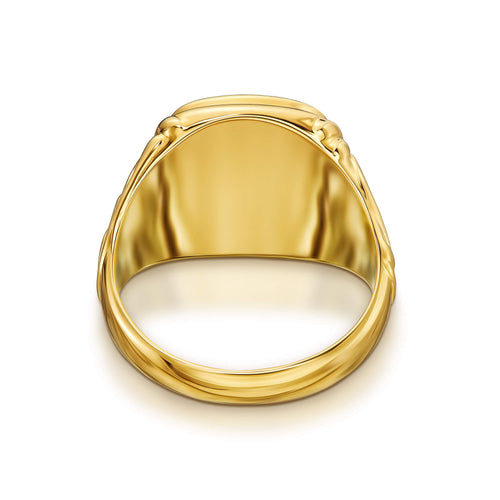 ART NOUVEAU SIEGELRING 925 SILBER 18 KARAT VERGOLDET - IDENTIM®