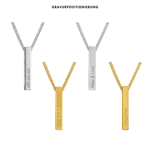 STAB BAR HALSKETTE 925 SILBER 18 KARAT VERGOLDET - IDENTIM®